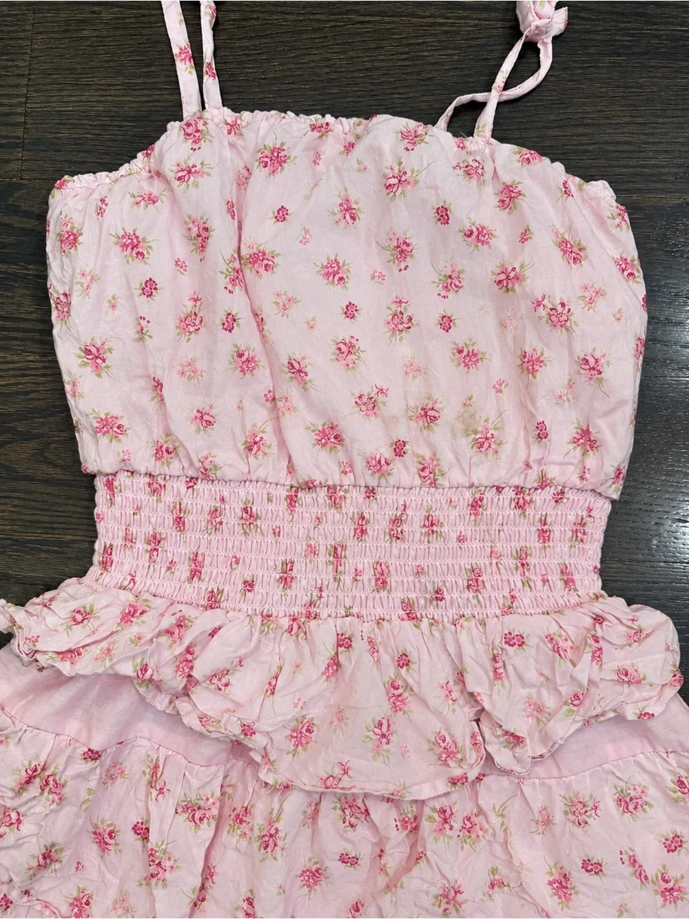 The Children’s Place Girls Pink Floral Tiered Sundress with Smocked Waist